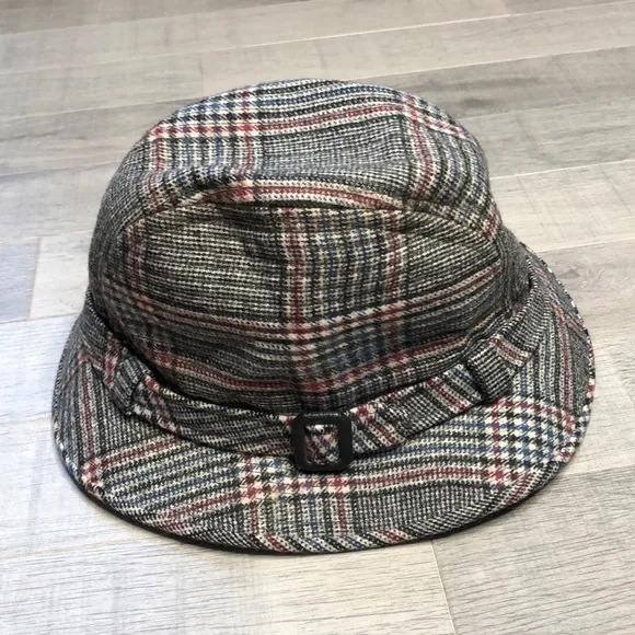 Men’s 7 ¼ 100% wool plaid vintage bucket hat - Picture 4 of 7